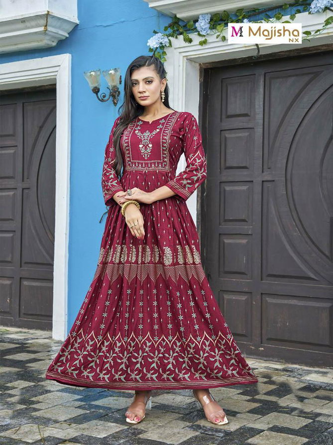 Majisha Nx Angoori 2 New Fancy Designer Festive Wear Long Anarkali Kurti Collection